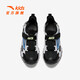 ANTA Children's Sandals Men's Big Children's Shoes 2025 Summer New Breathable Velcro Shark Toe Outdoor Beach Shoes Black/Silver-1 34