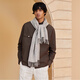 Hermes (Hermes) Bufanda masculina Pure Cashmere Knit H Perpetuel Tassel Tassel Long Shawl Buff 2025 Nuevo estilo avena verde