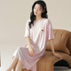 
Meijun nightgown with chest pad summer modal pajamas for women in summer thin simple short-sleeved pregnant women home clothes summer A11762 [with chest pad] M