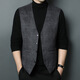 MAGIOPY luxury high-end brand men's winter down vest men's v-neck inner wear warm vest middle-aged dad's vest gray L 175 120-140Jin Jin equals 0.5 kg
