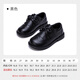 Fuluo Mi Girls Genuine Leather Shoes Spring and Autumn British Style Performance Fashion Shoes Children's Black Breathable Shoes Black 29
