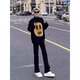 
POUM scimitar slim jeans men's summer retro dark blue straight tall American pants make them look slim and narrow legs DF-701 black XL