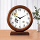 Han Shi (Hense) Shishi Ruyi solid wood clock for living room creative desktop clock ornaments desktop quartz silent clock HD520