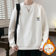 Verdickter Männer-Sweatshirt ohne Hüte im Herbst und Winter, gestricktes Basishemd lässig und vielseitige Jacke ca. weiß C7029 [verdickt mit Samt] M etwa 90110jin [Jin ist gleich 0,5 kg]
