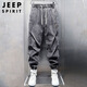 JEEP SPIRIT吉普牛仔裤男春夏季美式复古哈伦裤子男士束脚长裤 复古蓝 XL
