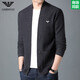 Armani flagship men's wool cardigan V-neck solid color Korean style fashion casual knitted cardigan men's jacket trendy camel 7725 2XL 180