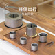 Kaisi (Keith) [Titan-Tee-Titan-Tasse] Picknickfilter-Tasse im Freien Doppelschicht Tee Tasse Hausreise tragbares modernes Tee-Set Ti3927+Ti3926 Neues Tee-Set Einfache Dekoration