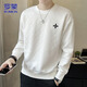 ROMON sweatshirt men's autumn and winter casual long-sleeved T-shirt men's bottoming shirt versatile top men's clothing white XL