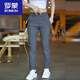 Romon Männer 2025 Frühlings- und Sommer Neue Straight Tend Light Business Elastizität vielseitiger Männer lässig Hosen Herren-Vater Anzug T838 Khaki 28