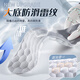Huili 2 double-pack sports insoles for men shock absorption, soft elastic, odorproof, breathable and sweat-absorbing, military training 7071 White gray 39-40