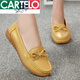
CARTELO spring flat sole bean shoes soft sole middle-aged and elderly mothers shoes casual women single shoes beef tendon sole pregnant women shoes nurse women shoes 6629 hollow white 40