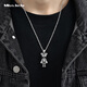 Miss JuJu PT950 Platinum Mechanical Bear Pendant Men's Fashion Platinum Mechanical Trend Men's Fashion Pendant Pendant 9.5-9.7g + Delivery Black Leather Cord