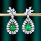HEEKAIYI Emerald Gemstone Earrings Women's Diamond Earrings Luxury Jewelry Chinese Valentine's Day Birthday Gift for Wife and Girlfriend Selected Emerald Gemstone Earrings 1.4 Carats