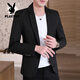 Playboy (PLAYBOY) men's small suit Korean style slim solid color top youth handsome casual single suit suit trendy spring and autumn jacket sky blue (model) regular 2XL (138-150Jin Jin equals 0.5 kg)