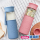 Lock Lock (Lockknlock) in Übersee offizieller Glasbecher tragbarer koreanischer Freizeitbecher 500 ml Großkapazität Einfacher Wasserbecher Frischbecher Tee Tasse Grüne Streifen-673Sg 500 ml