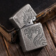 Zippo Edge легче подлинный древний серебряный серебряный резьба, драконы ходят старого керосинопродавшего мужского зодиака -подарочного подарочного дракона, ходит старый керосин [новая машина без масла] dy9902sk