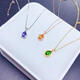 Canxian new drop-shaped gemstone necklace for women 925 silver gold-plated inlaid with natural tanzanite diopside citrine pendant citrine