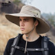 Fourdatry9207 Hombo de pescador Hombres de verano Big Brim Sunshade Sombrero al aire libre Protección solar Sol Bolsero Ayerán Men Moving Bicycle 9207 Nanny Green