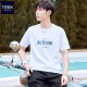 TEEK春季短袖t恤男生休闲纯棉衣服 2025新款男装学生时尚印花百搭上衣 HS1278白色 S