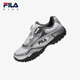 FILA Fila pebble shoes children's running shoes 2025 summer new sports shoes thin sole mid-large children's ballet shoes Fila white/space silver-AWS 35 inner length 22.0cm