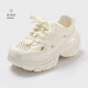 Les chaussures de trou d'épaisses semelles de Shangfen semesent pour les usures d'été pour hommes anti-glissement anti-odor sandals de plage de plage de plage pour hommes, blanc 42 taille positive (longueur intérieure 260 mm)