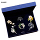 QUAMER brooch gift box five-piece set high-end light luxury corsage sweater chain combination suit dress brooch set one