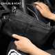 CavlslKcat men's handbag soft cowhide clutch men's business casual clip bag large capacity envelope bag simple fashion handbag black large size 9.7 inch 29*19*2cm