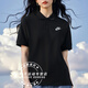 Nike (NIKE) large-size women's men's T-shirt 2025 summer sportswear breathable loose comfortable jogging casual short-sleeved polo shirt FN3895-010/low-key black/large S