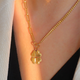 Junbu 18k gold four-leaf clover pendant love-shaped clover dual-use accessories diy buckle au750 necklace single pendant 18k gold large card spelled Cuba 45cm