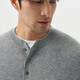 Gray cashmere New Zealand imported superfine merino wool Henry collar cashmere sweater for men gray ready in stock XXS m