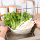 Double-layered vegetable sink drain basket fruit plate spit bone dish living room home kitchen fruit basket rounded medium gray white drain net plus basin