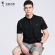 Tanzen mit Wölfen [mit Mulberry Seide] Helle Linie kurzärmeliges T-Shirt für Männer 2025 Sommermodal atmungsaktives kühles Polo-Hemd 6187 Schwarz 001 m (170)