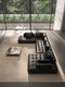 Die gleiche Art von Lawrence-Sofa, originales schwarzes Ledersofa, High-End-Vollledersofa, geradereihe Sofa, große flache Schicht, Kombination H1392 cm, Kombination 0 cm