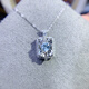 Li Shen's new sky blue stone pendant 925 silver K gold precision inlaid heart 5*5MM perfume bottle pendant