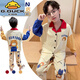 G.Duckkids kleine gelbe Ente Sommer Kinderpyjamas Jungen Frühling und Herbst Langarmdünner kleiner Junge mittel und großer Kinder Student Herbst Home 11165 Cartoon Hund 110