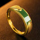 DL 1998 Fat Donglai same style Vietnamese alluvial gold plain ring, grab gold, unisex, inlaid with green jade ring, opening can be set, inlaid with green jade/ring 7.656 grams, one day loss, with opening adjustable