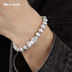 Miss JuJu pt950 platinum bracelet for men, high-quality platinum, domineering and lucky, Pixiu ball beads bracelet looks thicker. All Specifications will be based on the actual weight. The amount will be refunded if the amount is less.