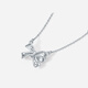 Saturday Fortune (ZLF) pt950 platinum necklace for women, fashionable shiny bow chain pendant for girlfriend 40+5cm-3.07g