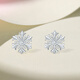 Saturday Fortune (ZLF) pt950 platinum earrings for women, classic shiny snowflake earrings for your girlfriend, one pair - 2.08g