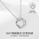 China Gold Möbius Platinum Necklace for Women 2025 New Platinum Pendant Birthday Gift for Girlfriend and Wife Wedding Anniversary Platinum Möbius Pendant + Pure Silver Chain Jingsuda