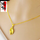Keying willow leaf pendant 18K gold necklace women's foot sand gold jewelry niche 9999 gold simple and versatile willow leaf pendant + pendant + necklace