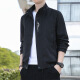 Zoshuttle Jacket Herrenjacke Top Herren Spring und Herbst Dünn Neues Solid Color Baseball Unit Stand Collar Trendy Casual Coats in 686 [schwarz] xl [Vorgeschlagen 110-125 Jin [Jin entspricht etwa 0,5 kg]]