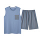 Langsha Pyjamas Herren Sommermodal Weste ärmellose Shorts Herrenhaus Kleidung Sommer Dünn Ice Seide DGG-AM-127 2xl