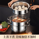 Xiangfenglaiyu 316 stainless steel steamer extra thick multi-bottom three-layer soup steamer double-layer household steamer soup pot multi-purpose large water pot multi-bottom three-layer steamer thickened 32cm 13 inches