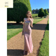 Ximu Yao Französisch Pure Desire Mesh Schlinge Kleid für Frauen Sommertemperament Taille-Huging Slim Hip Fish Tail Long Rock von Weiß [Nischenkleid/einfach und großzügig S