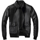 Jeep Spirit Cabeza Cabeza de vaca Cuadro de cuero Genno de cuero genuino Hombres A2 Chaqueta de cuero Piloto Gran tamaño de los hombres Men de algodón Men cómodos y versátil Elegante Línea Blanca y Amarilla Versión 2XL