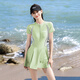 梵迪拉（F.DYRAA）游泳衣女款成人游泳馆显瘦温泉连衣裙式泳装三件套15051黑色 M