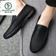 Woodpecker 2025 Nouveaux chaussures de gabares noir noir Chaussures en cuir haut de gamme Men de gamme basses à tendance à la tendance des chaussures pour hommes conduisés D838 Black 39