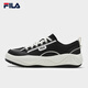 FILA 斐乐官方男鞋COOKIES复古帆布鞋2025夏新款曲奇鞋时尚休闲鞋 黑/奶白-BG 39