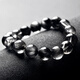 Eternal symbol light luxury brand collection grade natural black silver titanium crystal bracelet for men and women single circle black hair crystal cat eye high-end crystal bracelet, body protection and evil spirit 7mm - collection grade natural Brazilian black